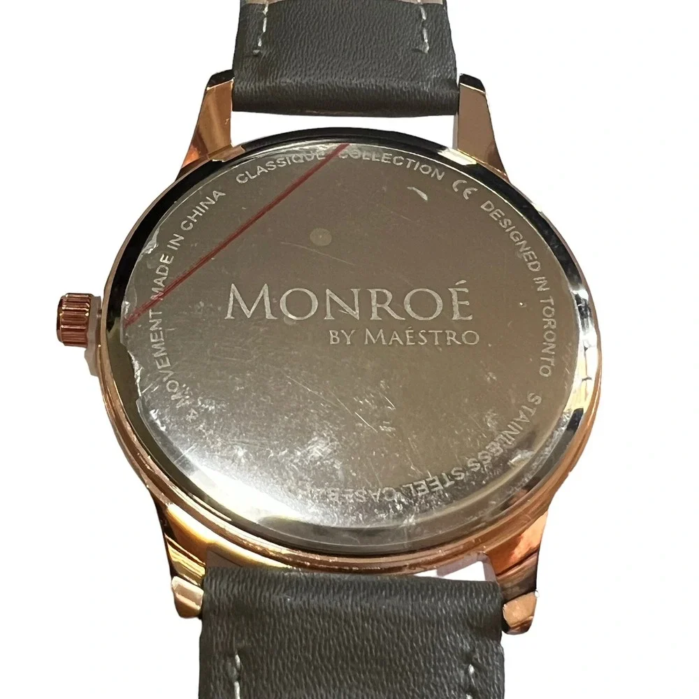 Monroé Women's‎ Watches SOLÉROSE - CHARCOAL LEATHER -Water Resistant - 9 in